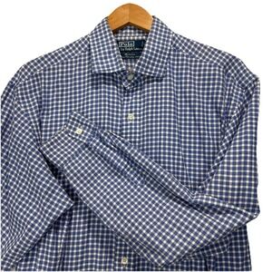 Polo‎ Ralph Lauren Linen Cotton Men's L Western Casual Cowboy Button Up Shirt